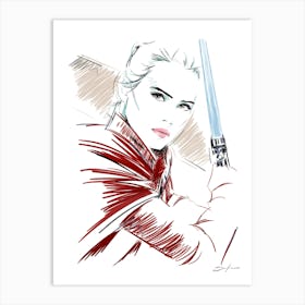 Rey Skywalker - Retro 80s Style Art Print