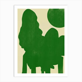 Large Figure Cut Out In Green Art Print