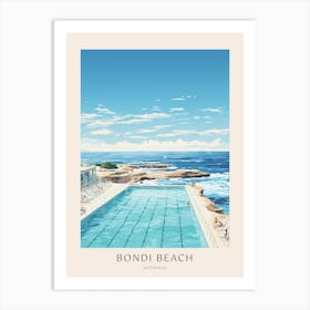 Bondi Australia 3 Midcentury Modern Pool Poster Art Print