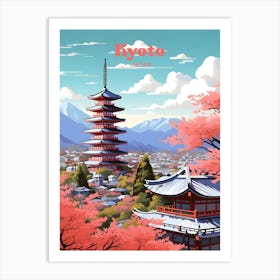 Kyoto Japan In Spring Travel Art Illustration Art Print