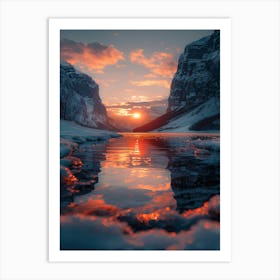 Sunset In The Mountains 70 Art Print