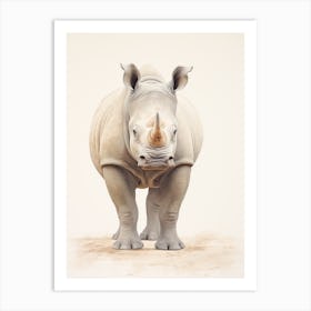 Simple Illustration Of A Rhino 9 Art Print