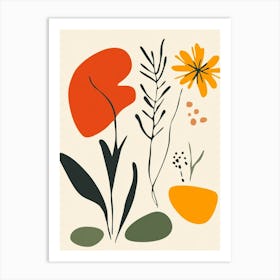 Flowers And Leaves 50 Art Print