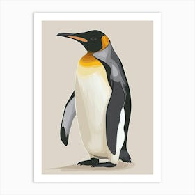 Emperor Penguin Stewart Island Ulva Island Minimalist Illustration 2 Art Print