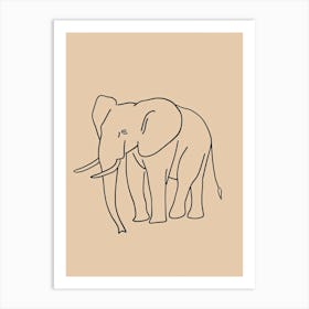 Elephant - Boho, Line Art 17 Art Print