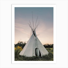 Tipi At Sunset Art Print