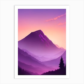 Misty Mountains Vertical Composition In Purple Tone 27 Art Print