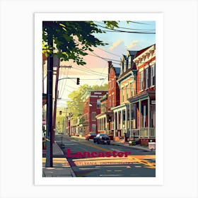 Lancaster Pennsylvania Street Travel Art Illustration Art Print