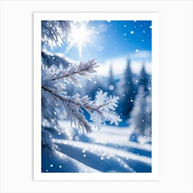 Crystal Snowfall Fresh Holiday Frost Icy Snowflake Texture Beautiful Light Season Hoar Fr (22) Art Print