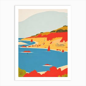 Portsea Back Beach Australia Midcentury Art Print