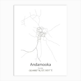 Andamooka,Australia Minimalist Map Art Print