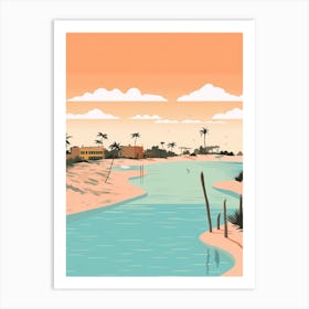 Turks Caicos Islands Travel Illustration Art Print