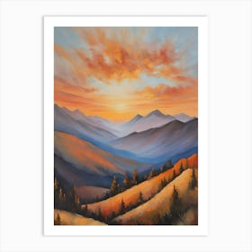 Sunset In The Mountains 98 Art Print