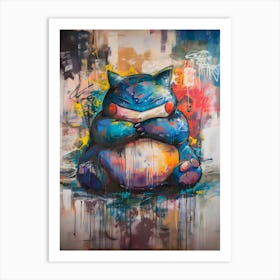 Pop art Snorlax S From Pokemon Art Print