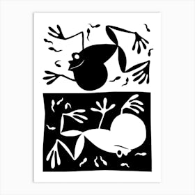 Frogs With Polliwogs Art Print