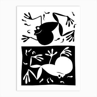 Frogs With Polliwogs Art Print