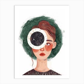 Girl With A Star In Her Eye Art Print