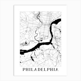Philly Street Map - Philadelphia Art Print