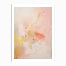 Pink And Yellow, Abstract Raw Painting 1 Art Print