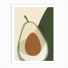 Avocado Close Up Illustration 4 Art Print