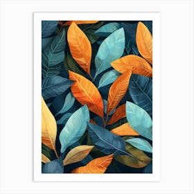 Abstract Leaves Pattern 3 Art Print