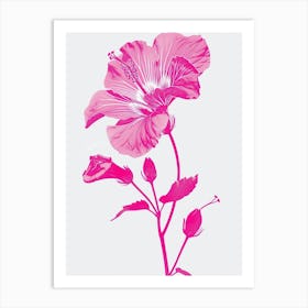 Hot Pink Hibiscus 3 Art Print