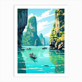 Phuket, Thailand, Flat Illustration 2 Art Print