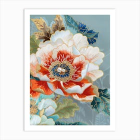 Asian Flower Painting Art Print