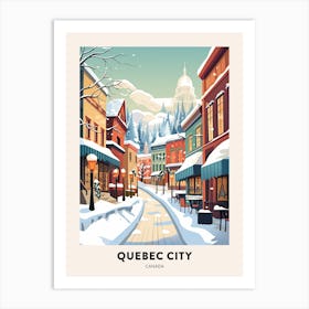 Vintage Winter Travel Poster Quebec City Canada 3 Art Print