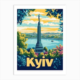 Aihrgdesign A 1970s Inspired Travel Poster For Kyiv Art Print