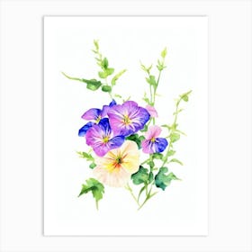 Morning Glory Watercolour Flower Art Print