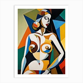 Woman Portrait Cubism Pablo Picasso Style (18) Art Print