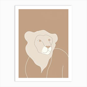 Lion - Boho, Line Art 7 Art Print