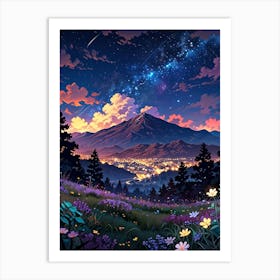 Night Sky Anime aesthetic 30 Art Print