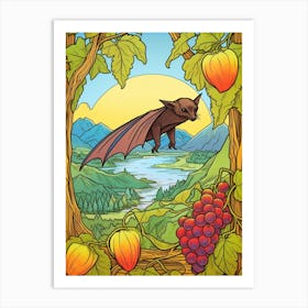 Fruit Bat Vintage Illustration 5 Art Print