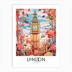 London, United Kingdom Maximalist Travel Poster Vibrant Colour Art Print