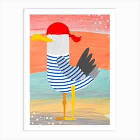 Seagull In Bathing Suit/ Beach/ Summer Art Print