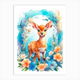 Watercolor Fawn Art Print