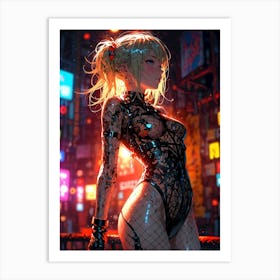 Anime Girl In Lingerie Art Print