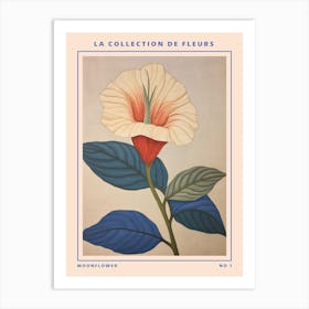 Moonflower French Flower Botanical Poster Art Print