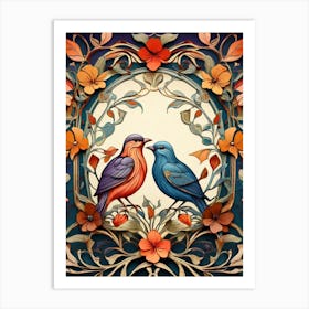 Default Stylized Colorful Design Of Birds In Art Nouveau Style 1 (2) Art Print