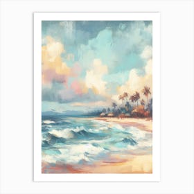 Beach At Dusk Art Print