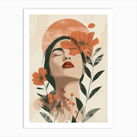 Woman With Flowers 1 Art Print