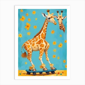 Giraffe is looking in the mirror Art Print