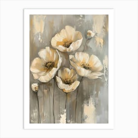 White Poppy Canvas Print Art Print