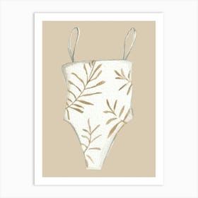 Gold Leaf Swimsuit Art Print