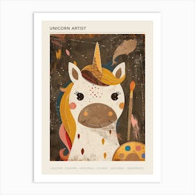 Painter Unicorn Muted Pastels Poster Art Print