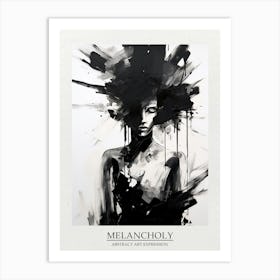 Melancholy Abstract Black And White 3 Poster Art Print