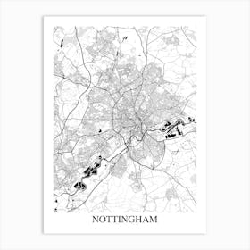 Nottingham White Black Art Print