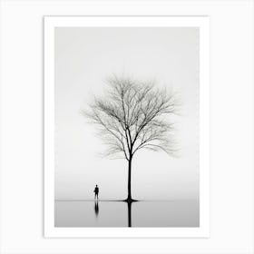 black white landscape Art Print